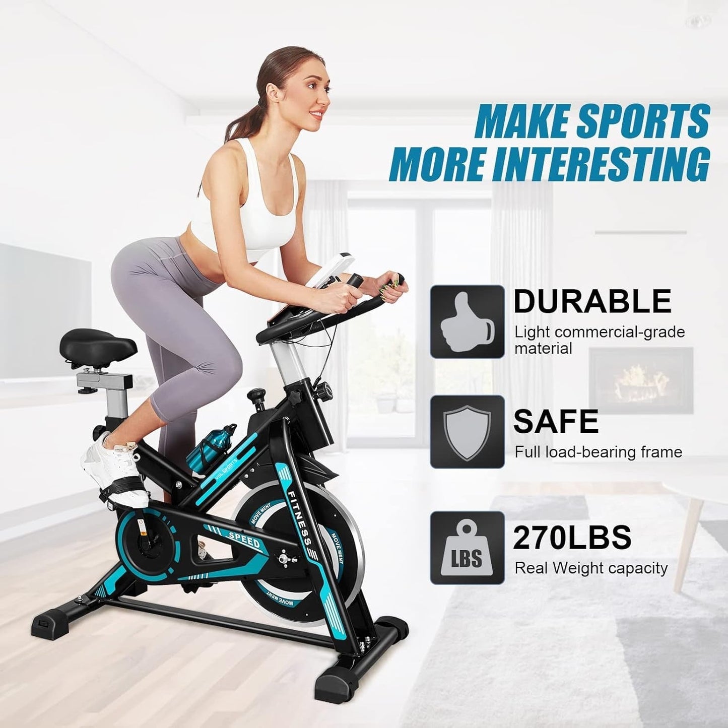 Ρυθμιζόμενο κάθισμα και τιμόνι spin bike