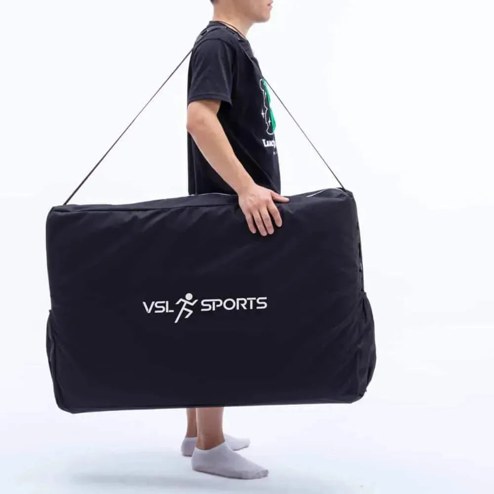 VSL Sports - Φορητό Kρεβάτι αλουμινίου για μασάζ, αισθητική, φυσικοθεραπεία, tattoo, με μαύρο στρώμα βινυλίου και ενισχυμένη τσάντα μεταφοράς - VSL140029BLK - wox.gr