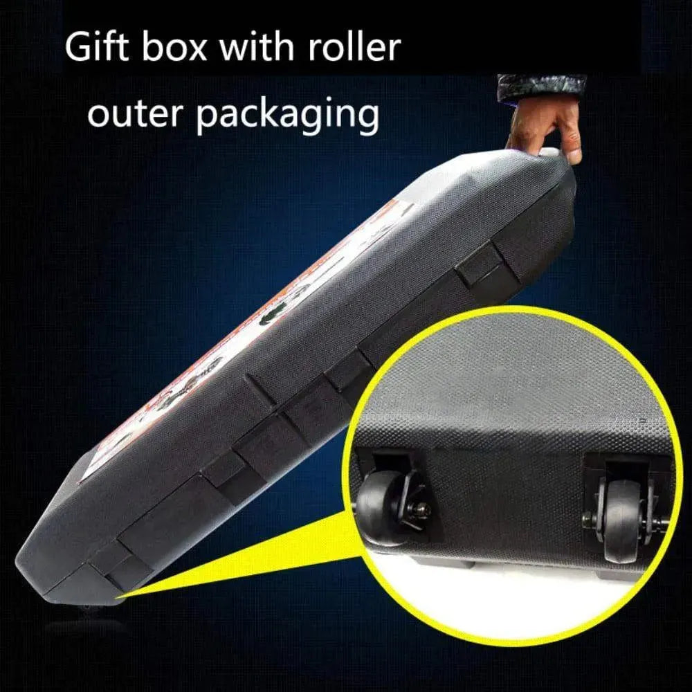 VSL Sports - Σετ ρυθμιζόμενων αλτήρων με βάρη 50 κιλών, μεταλλική μπάρα 152cm και τροχήλατη βαλίτσα μεταφοράς - VSL140425